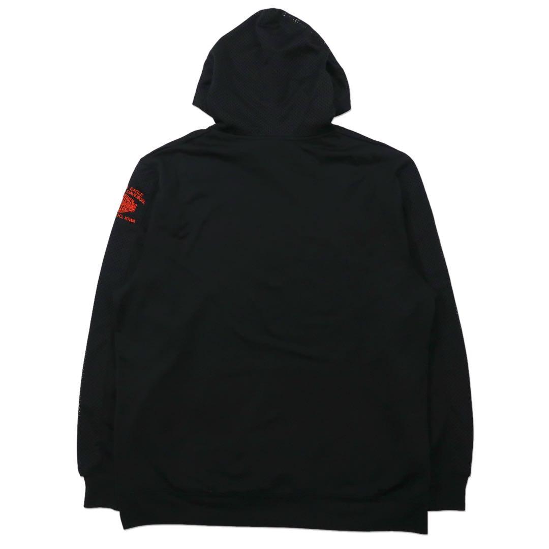 HARLEY DAVIDSON Logo Print Pullover Parka XL Black Mesh Switching Punching Big Size