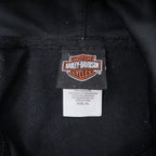 HARLEY DAVIDSON Logo Print Pullover Parka XL Black Mesh Switching Punching Big Size