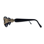 FENDI Cell Frame Sunglasses Black Gold Side Logo Coin FS 138 EBONY 130 Old Made in Italy