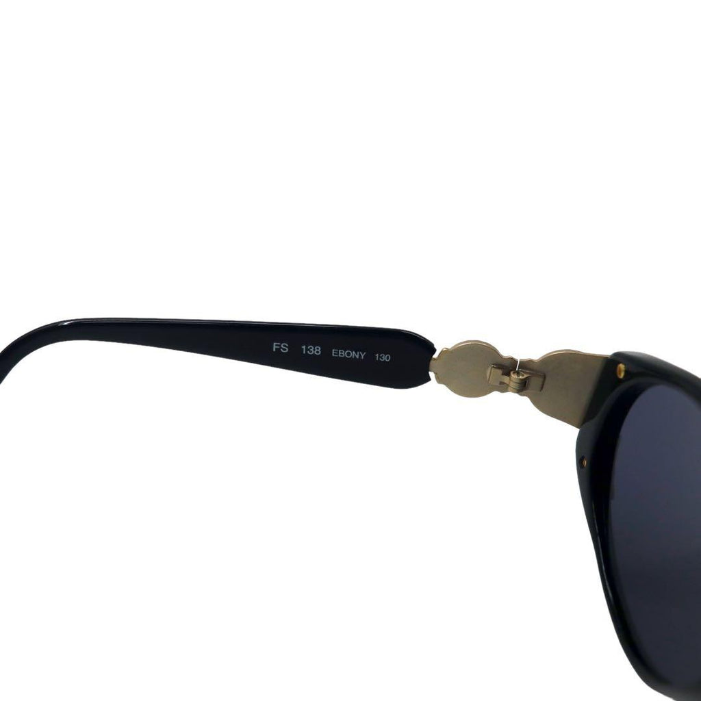 FENDI Cell Frame Sunglasses Black Gold Side Logo Coin FS 138 EBONY 130 Old Made in Italy