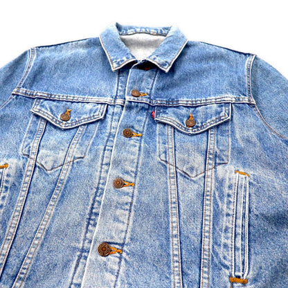 Levi's USA Made 70's 4th Denim Jacket G Jean M Blue Ice Wash Button Back 527 70505