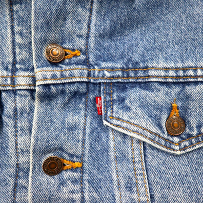 Levi's USA Made 70's 4th Denim Jacket G Jean M Blue Ice Wash Button Back 527 70505