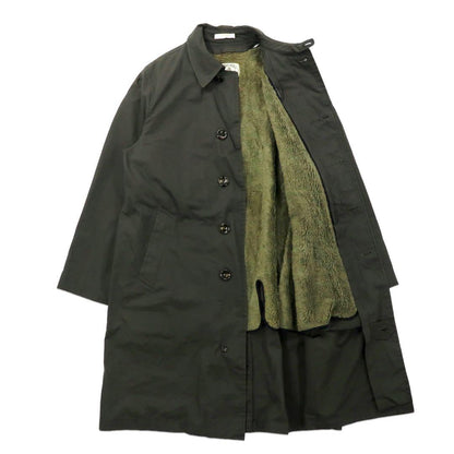 KIRBY HALL CLOTHES 60's Stainless Steel Collar Coat 42R Khaki Cotton PERMA PREST Boa Liner Removable British Hong Kong