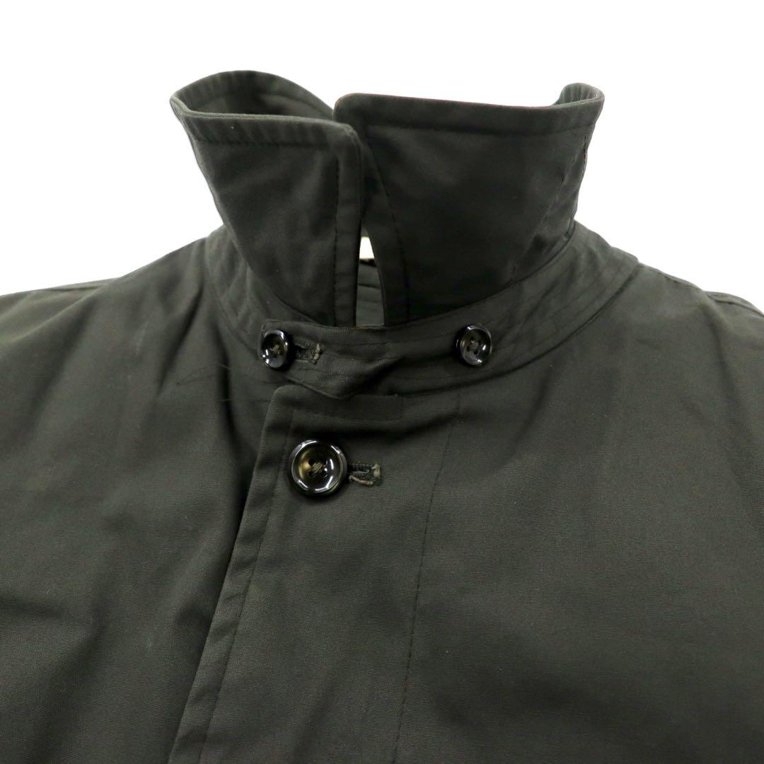 KIRBY HALL CLOTHES 60's Stainless Steel Collar Coat 42R Khaki Cotton PERMA PREST Boa Liner Removable British Hong Kong