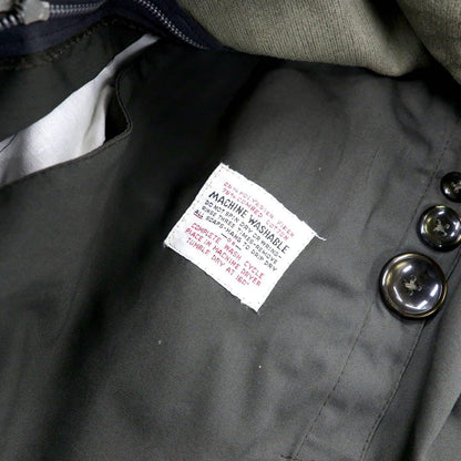 KIRBY HALL CLOTHES 60's Stainless Steel Collar Coat 42R Khaki Cotton PERMA PREST Boa Liner Removable British Hong Kong