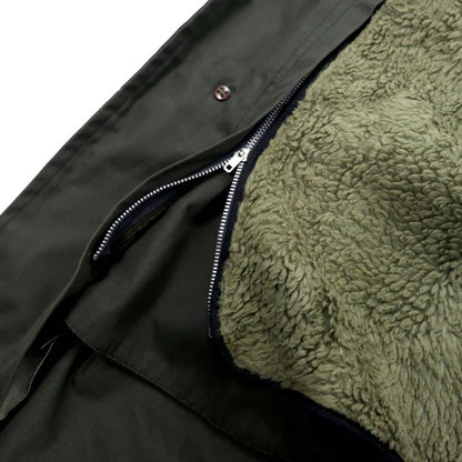 KIRBY HALL CLOTHES 60's Stainless Steel Collar Coat 42R Khaki Cotton PERMA PREST Boa Liner Removable British Hong Kong