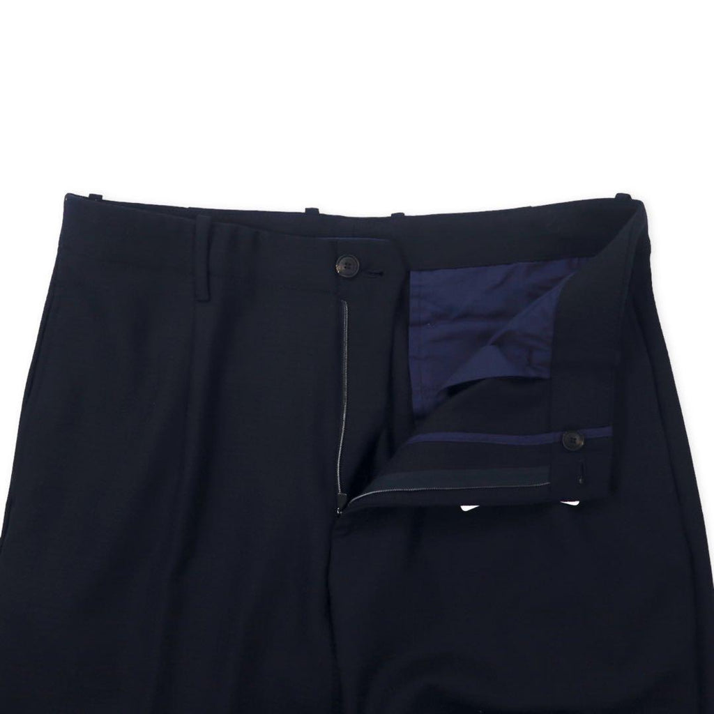 EMPORIO ARMANI スラックスパンツ 50 ネイビー チェック ポリエステル ストレッチ 11P11S 11846 ブルガリア製 未使用品