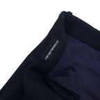 EMPORIO ARMANI スラックスパンツ 50 ネイビー チェック ポリエステル ストレッチ 11P11S 11846 ブルガリア製 未使用品