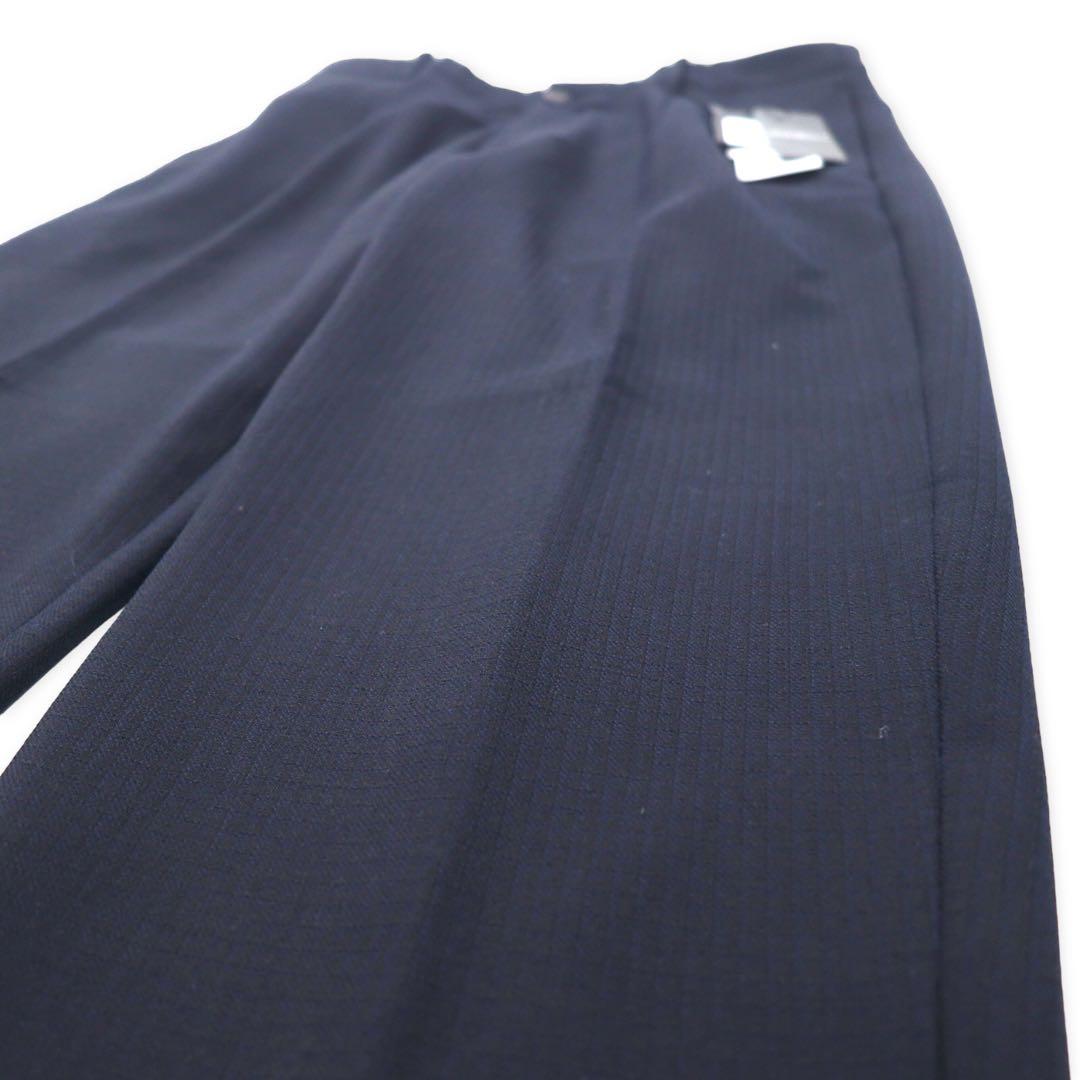 EMPORIO ARMANI スラックスパンツ 50 ネイビー チェック ポリエステル ストレッチ 11P11S 11846 ブルガリア製 未使用品