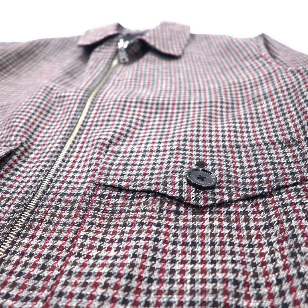 BLACK LABEL CRESTBRIDGE Zip-up Jacket L Gray Houndstooth Linen