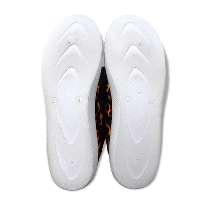 LOVE MOSCHINO イタリア製 ファイヤーパターン スリッポン スニーカー 23.5cm ブラック キャンバス 未使用品