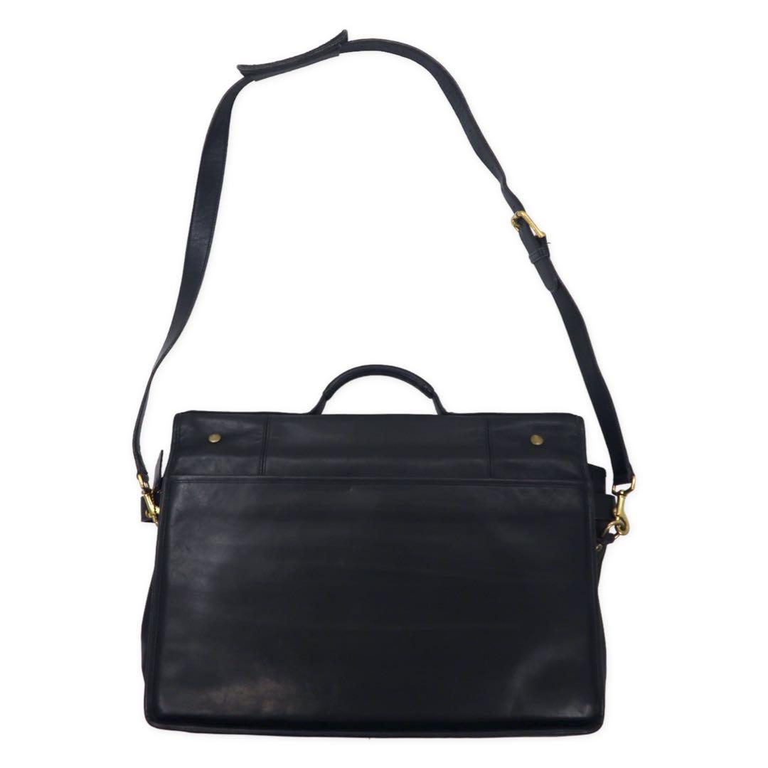 COACH Vintage 2WAY Business Bag Shoulder Bag Black Leather Glove