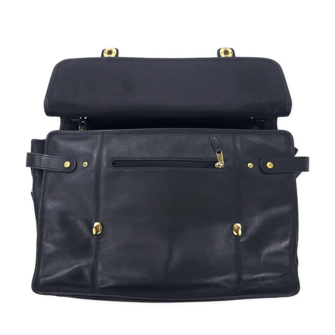 COACH Vintage 2WAY Business Bag Shoulder Bag Black Leather Glove