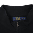 POLO RALPH LAUREN ハーフジップ トラックシャツ XL ブラック コットン PIMA SOFT TOUCH サイドライン スモールポニー刺繍