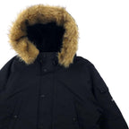 carhartt N-3B Down Jacket L Black Nylon Filling Fur Detachable Drawcord ANCHORAGE PARKA