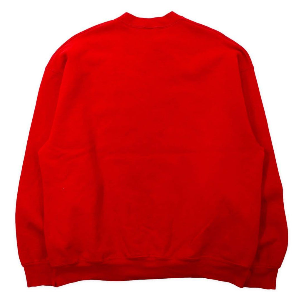 FRUIT OF THE LOOM Made in USA 90's Sweatshirt XL Red Cotton Brushed Back SAM'S TOWN Big Size