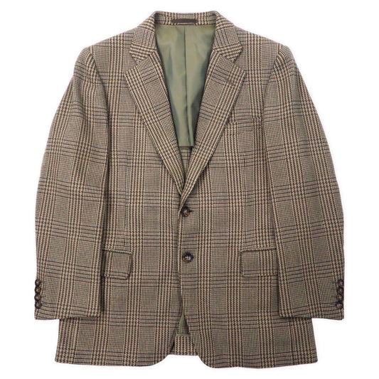 Burberrys 2B ツイード テーラードジャケット 92-80-170 A5 ブラウン グレンチェック ウール オールド 日本製