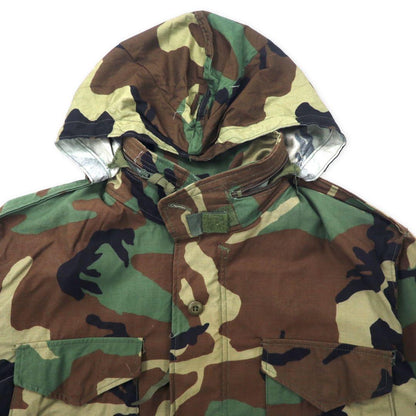 US ARMY 90年代 M-46 フィールドジャケット L カーキ ウッドランドカモ コットン フード収納式 ミリタリー 8415-01-099-7839 GOLDEN MFG, CO.