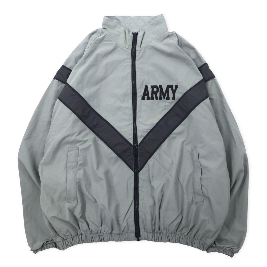 US ARMY 90's IPFU Training Jacket L Gray Nylon Big Size Military Physical Training Jacket 8415-01-465-4670 UNICOR / ALDERSON