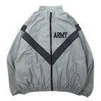 US ARMY 90's IPFU Training Jacket L Gray Nylon Big Size Military Physical Training Jacket 8415-01-465-4670 UNICOR / ALDERSON