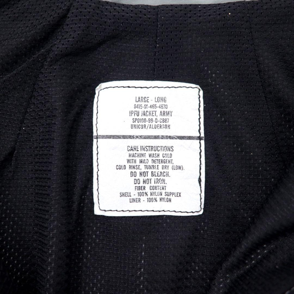 US ARMY 90's IPFU Training Jacket L Gray Nylon Big Size Military Physical Training Jacket 8415-01-465-4670 UNICOR / ALDERSON