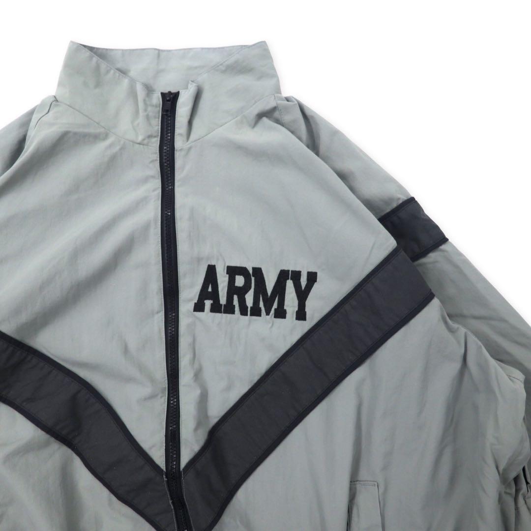 US ARMY 90's IPFU Training Jacket L Gray Nylon Big Size Military Physical Training Jacket 8415-01-465-4670 UNICOR / ALDERSON