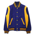 VAN -JAC- 70's Stadium Jacket M Blue Yellow Wool Rib Line