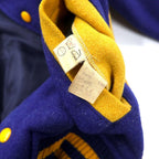 VAN -JAC- 70's Stadium Jacket M Blue Yellow Wool Rib Line