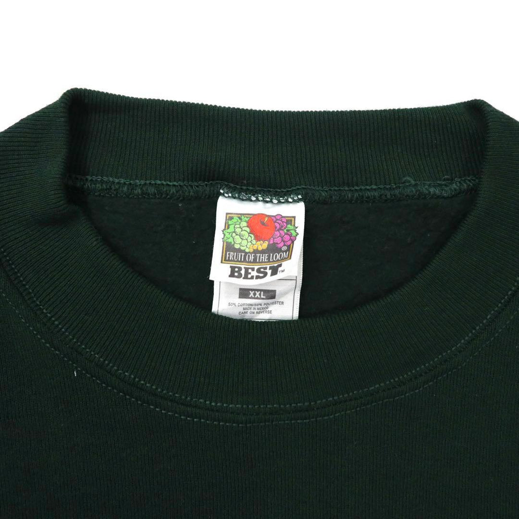 FRUIT OF THE LOOM Big Size Printed Sweatshirt XXL Green Cotton Brushed Back Michael's Picnic In The Park 90's Made in Mexico