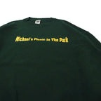FRUIT OF THE LOOM Big Size Printed Sweatshirt XXL Green Cotton Brushed Back Michael's Picnic In The Park 90's Made in Mexico