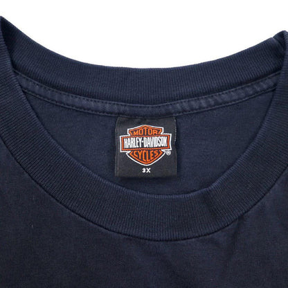 HARLEY DAVIDSON USA製 ロゴプリントTシャツ 3X ブラック コットン SARASOTA FLORIDA 両面プリント ビッグサイズ