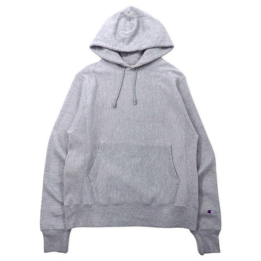 Champion ビッグサイズ リバースウィーブパーカー S グレー コットン 裏起毛 US規格 単色タグ REVERSE WEAVE ホンジュラス製
