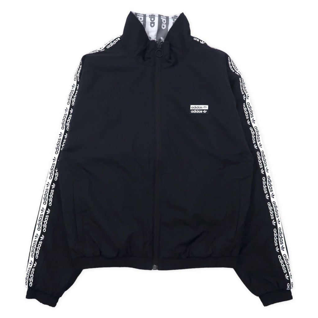 adidas originals All-over pattern reversible jacket M Gray Black Trefoil logo nylon FQ2411