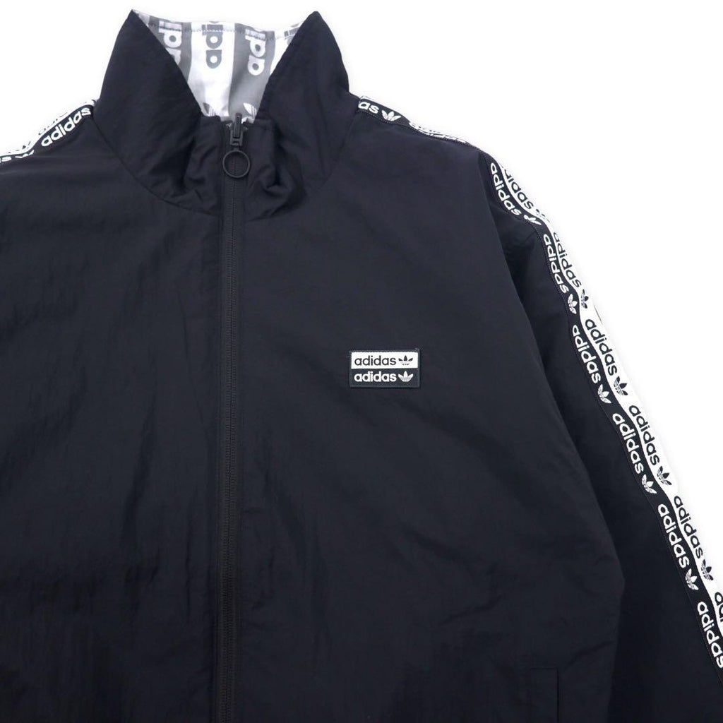 adidas originals All-over pattern reversible jacket M Gray Black Trefoil logo nylon FQ2411