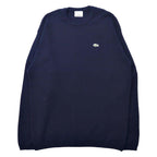 LACOSTE ハイゲージ ニット セーター 4 ネイビー ウール ワンポイントロゴ