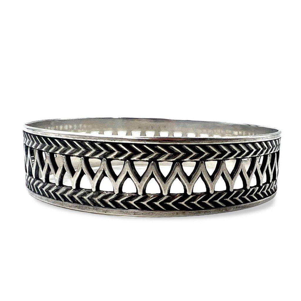 Nordic 80s Vintage Silver Jewelry フィンランド製 1987年 ヴィンテージ ブレスレット ワイドバングル シルバー925