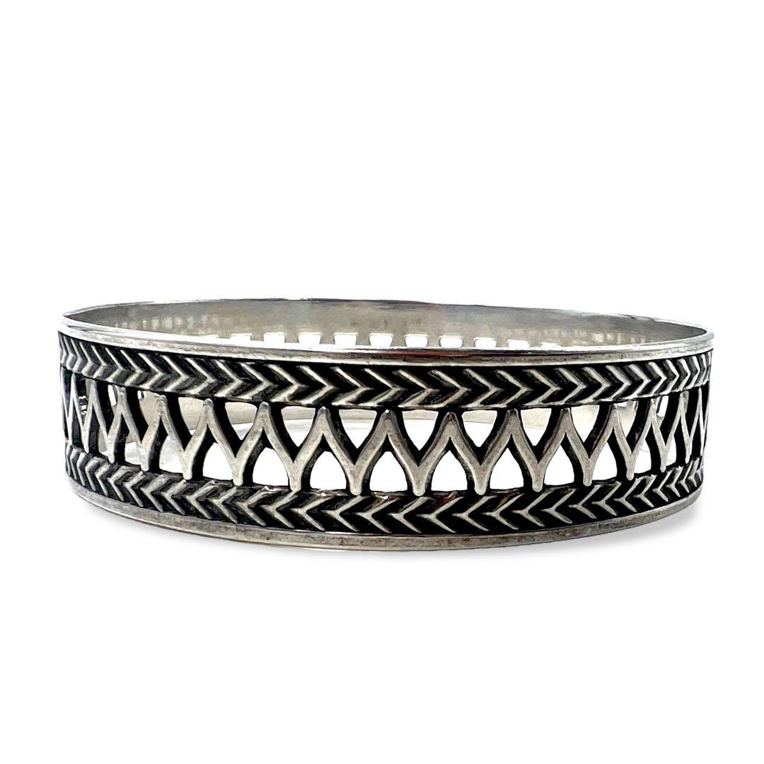 Nordic 80s Vintage Silver Jewelry フィンランド製 1987年 ヴィンテージ ブレスレット ワイドバングル シルバー925