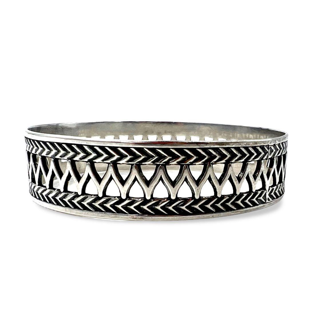 Nordic 80s Vintage Silver Jewelry フィンランド製 1987年 ヴィンテージ ブレスレット ワイドバングル シルバー925