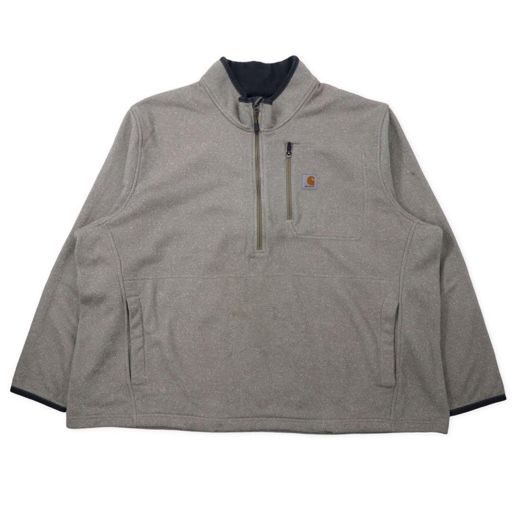 carhartt half zip fleece jacket 3XL gray beige polyester big size made in Jordan