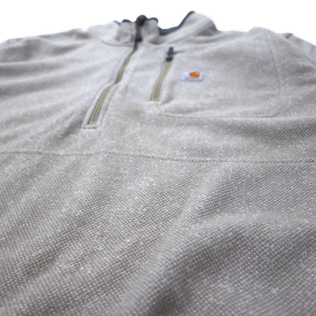 carhartt half zip fleece jacket 3XL gray beige polyester big size made in Jordan