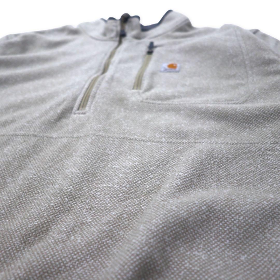 carhartt half zip fleece jacket 3XL gray beige polyester big size made in Jordan