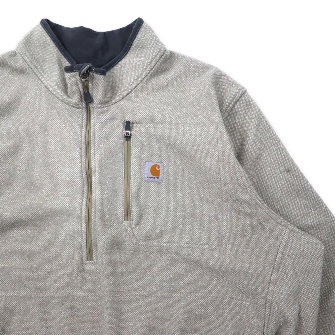 carhartt half zip fleece jacket 3XL gray beige polyester big size made in Jordan