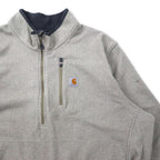 carhartt half zip fleece jacket 3XL gray beige polyester big size made in Jordan