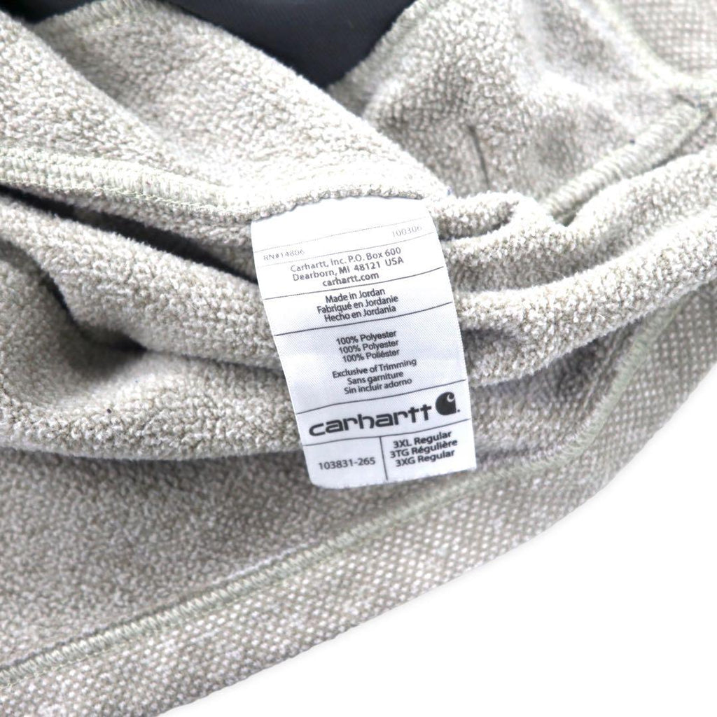 carhartt half zip fleece jacket 3XL gray beige polyester big size made in Jordan