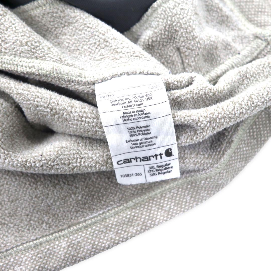 carhartt half zip fleece jacket 3XL gray beige polyester big size made in Jordan
