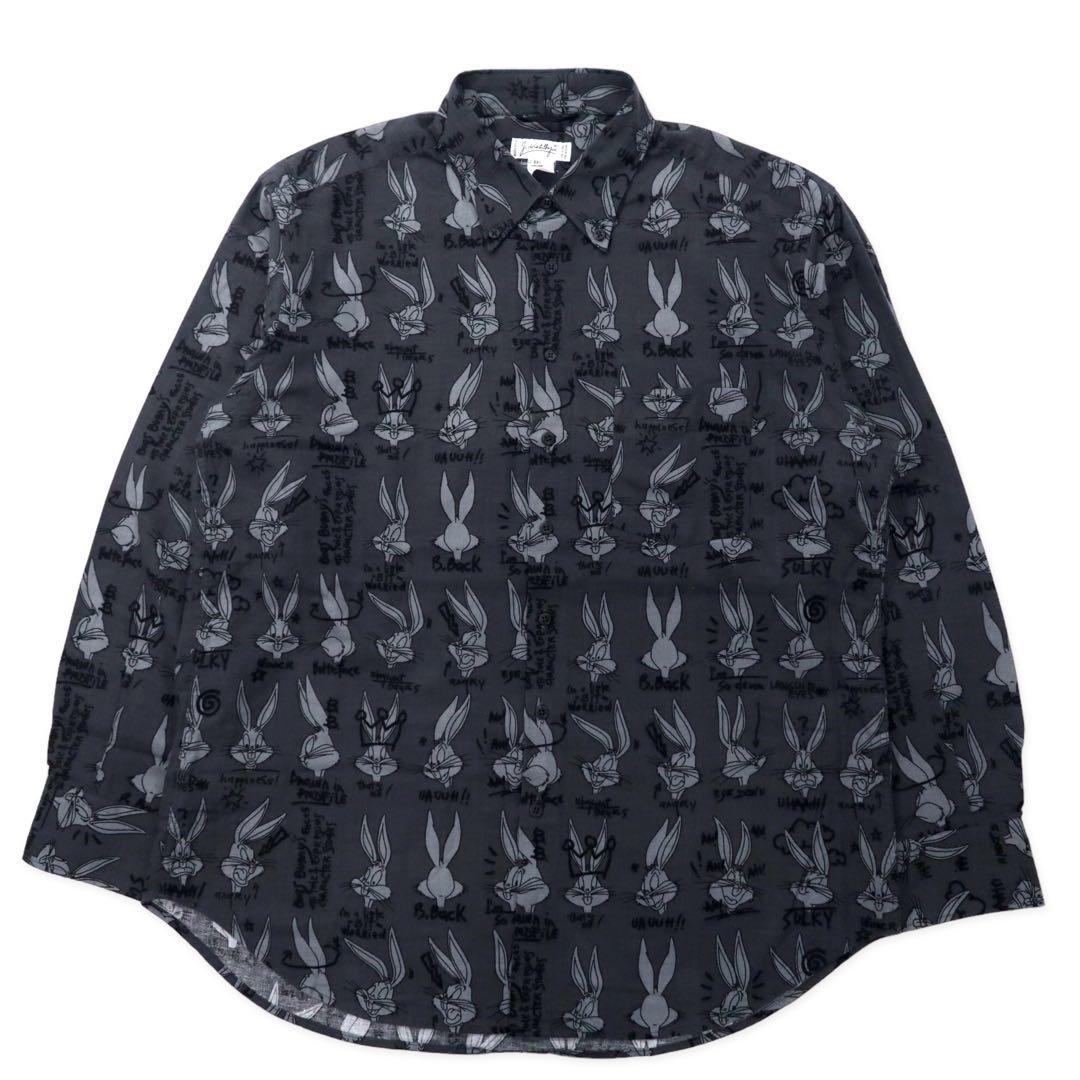 JC de CASTELBAJAC × Warner Bros Character All Over Pattern Button Down Shirt XXL Gray Cotton Bugs Bunny 90's Made in Italy