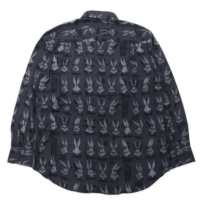 JC de CASTELBAJAC × Warner Bros Character All Over Pattern Button Down Shirt XXL Gray Cotton Bugs Bunny 90's Made in Italy