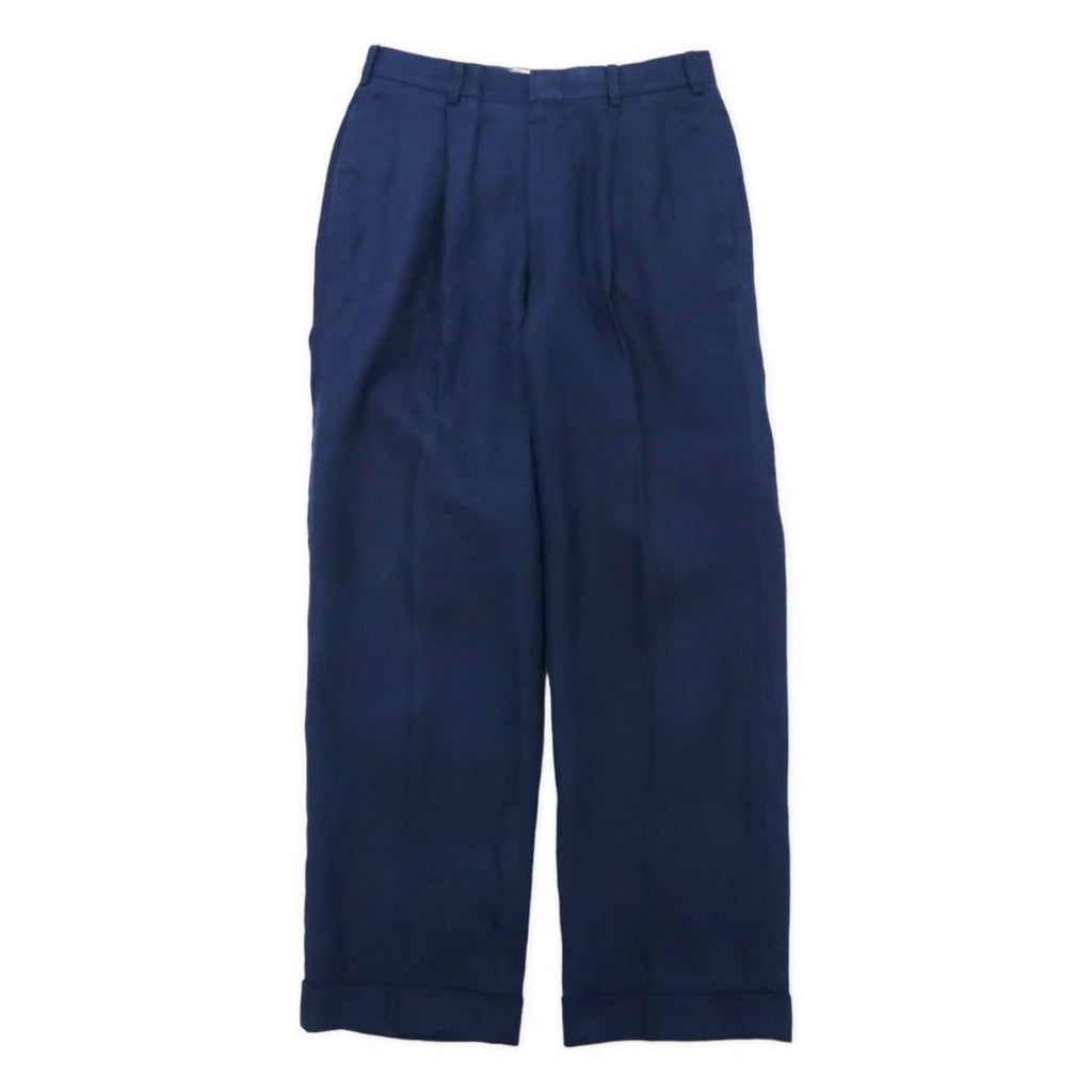 NEW YORKER 80's Double Suit Setup AB4 Navy Hemp Linen Made in Japan