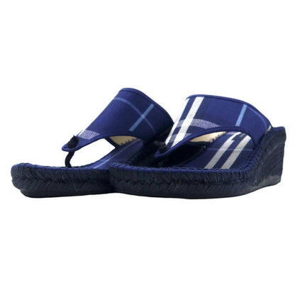 BURBERRY Nova Check Espadrille Sandals 22.5cm Navy Made in Spain