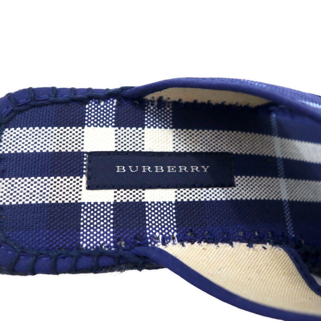 BURBERRY Nova Check Espadrille Sandals 22.5cm Navy Made in Spain